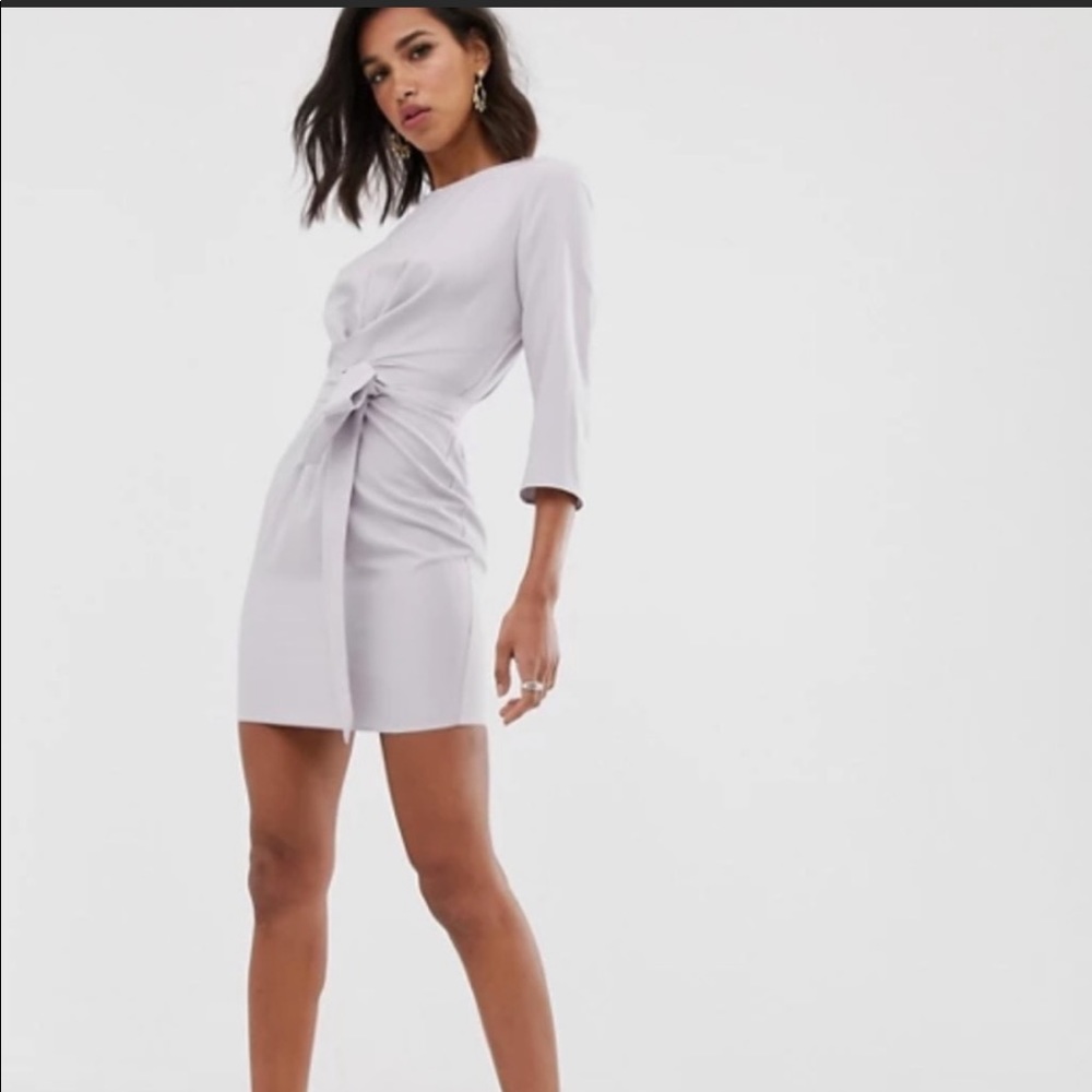 ASOS Petite Tie Wrap Around Mini Dress • 6